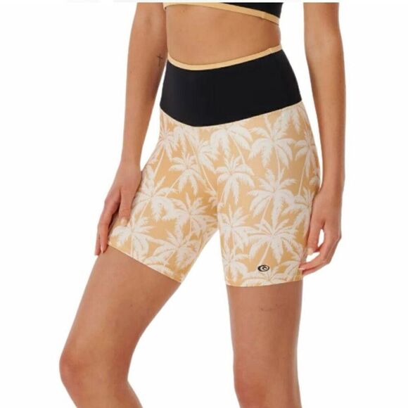 Rip Curl Tan and Black Mirage‎ Surf Palms Shorts - Picture 1 of 9